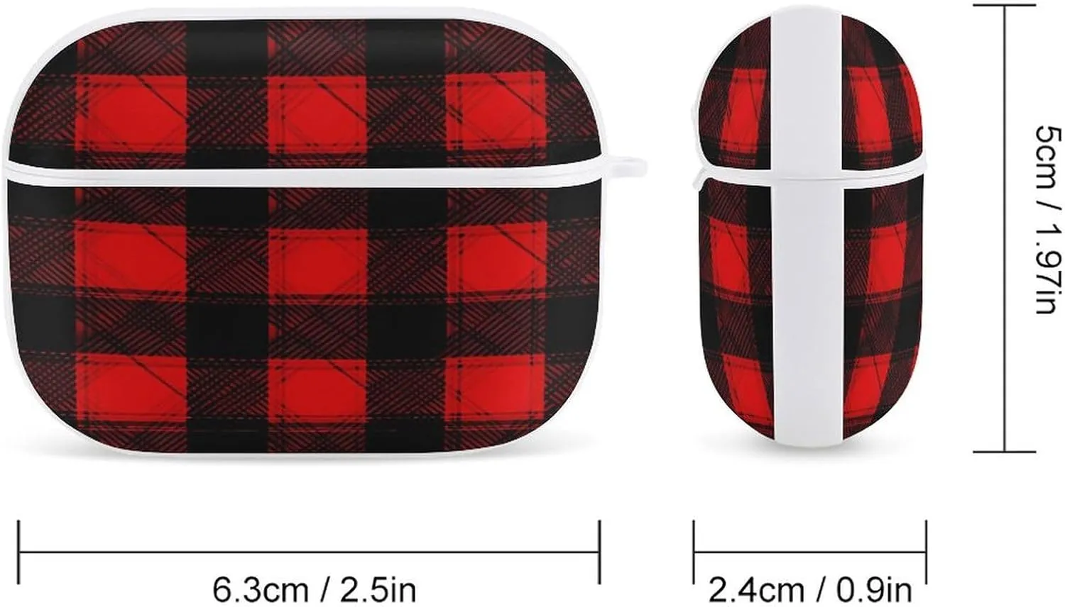 Scottish Striped Plaid Earbud Case Bluetooth Headphone Case Full Protective Case with Keychain Compatible with Airpods Pro White-Style