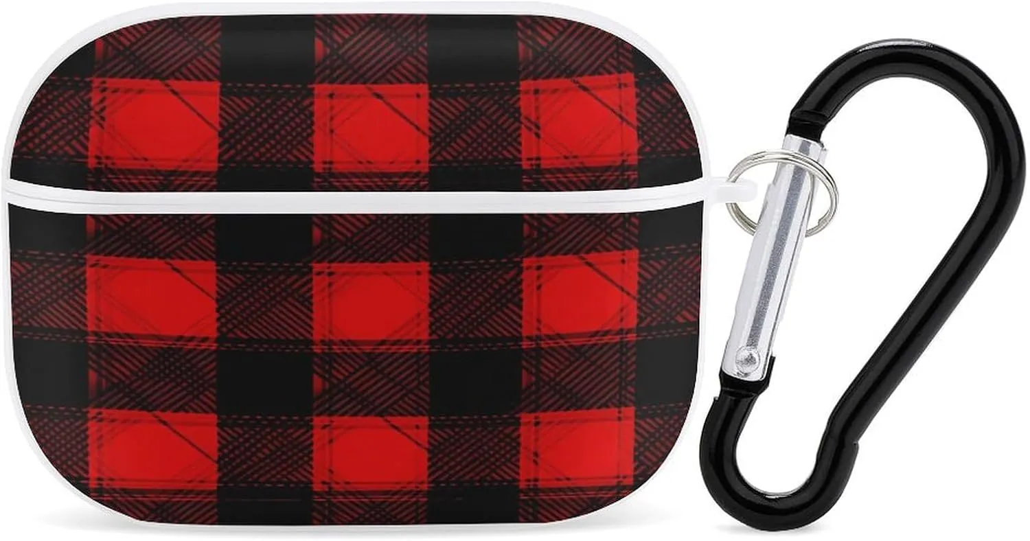 Scottish Striped Plaid Earbud Case Bluetooth Headphone Case Full Protective Case with Keychain Compatible with Airpods Pro White-Style