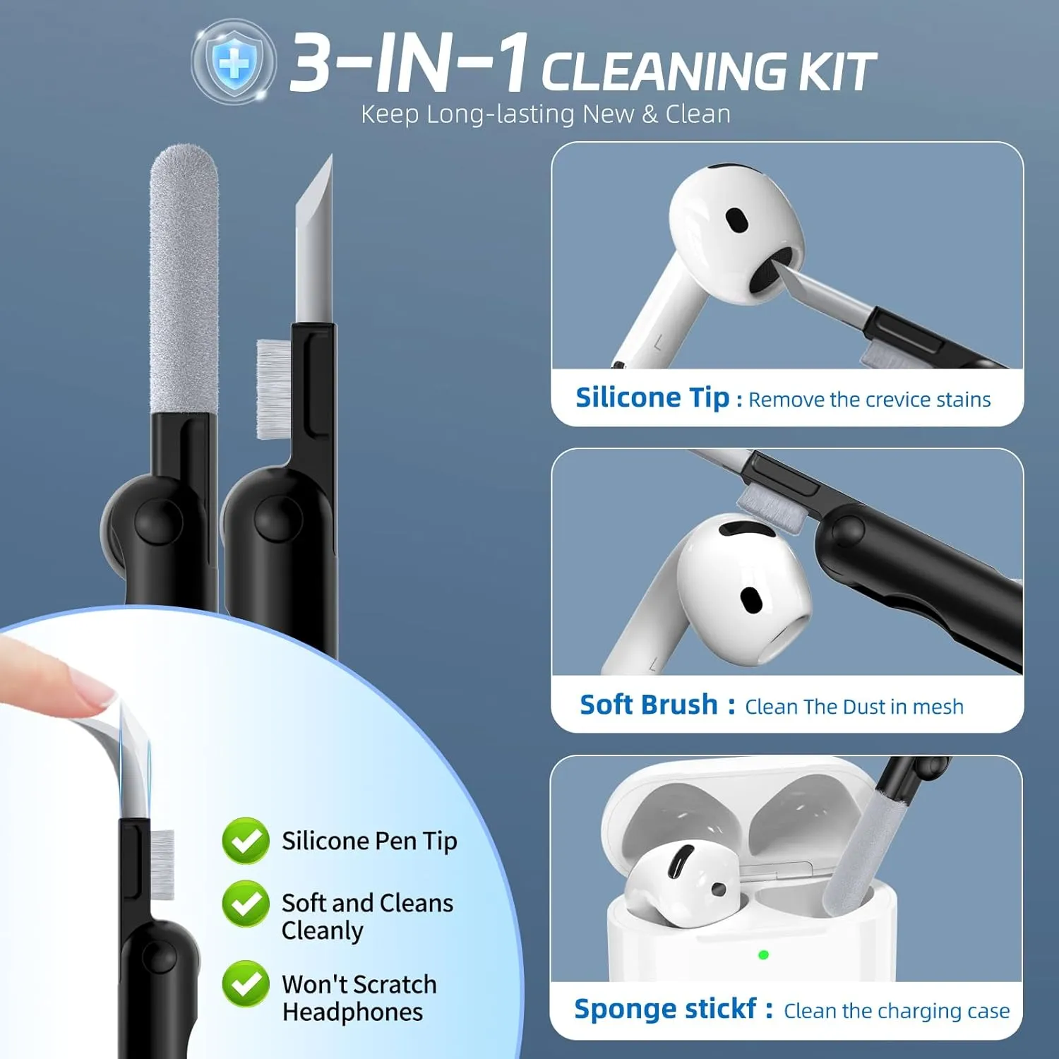 Secure Lock Case for Samsung Galaxy Buds3 Pro and Galaxy Buds 3 (2024), Drop-Proof Hard Cover with Cleaning Kit and Keychain, Galaxy Buds 3 Pro Accessories, Auto-Open