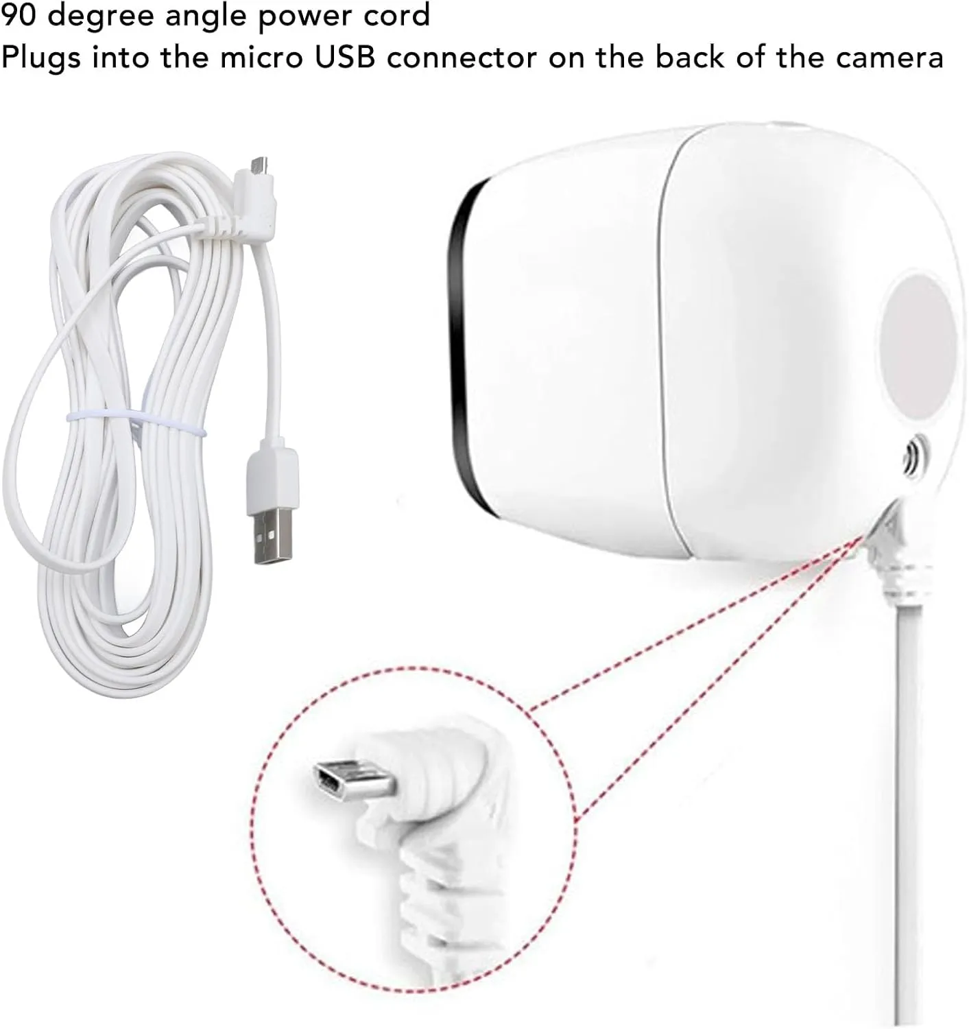 Security Camera Power Extension Cord, USB Security Camera Charging Cable, Water PVC Power Extension Cable for Arlo Pro, Pro 2, GO Light (10m/32.8ft)