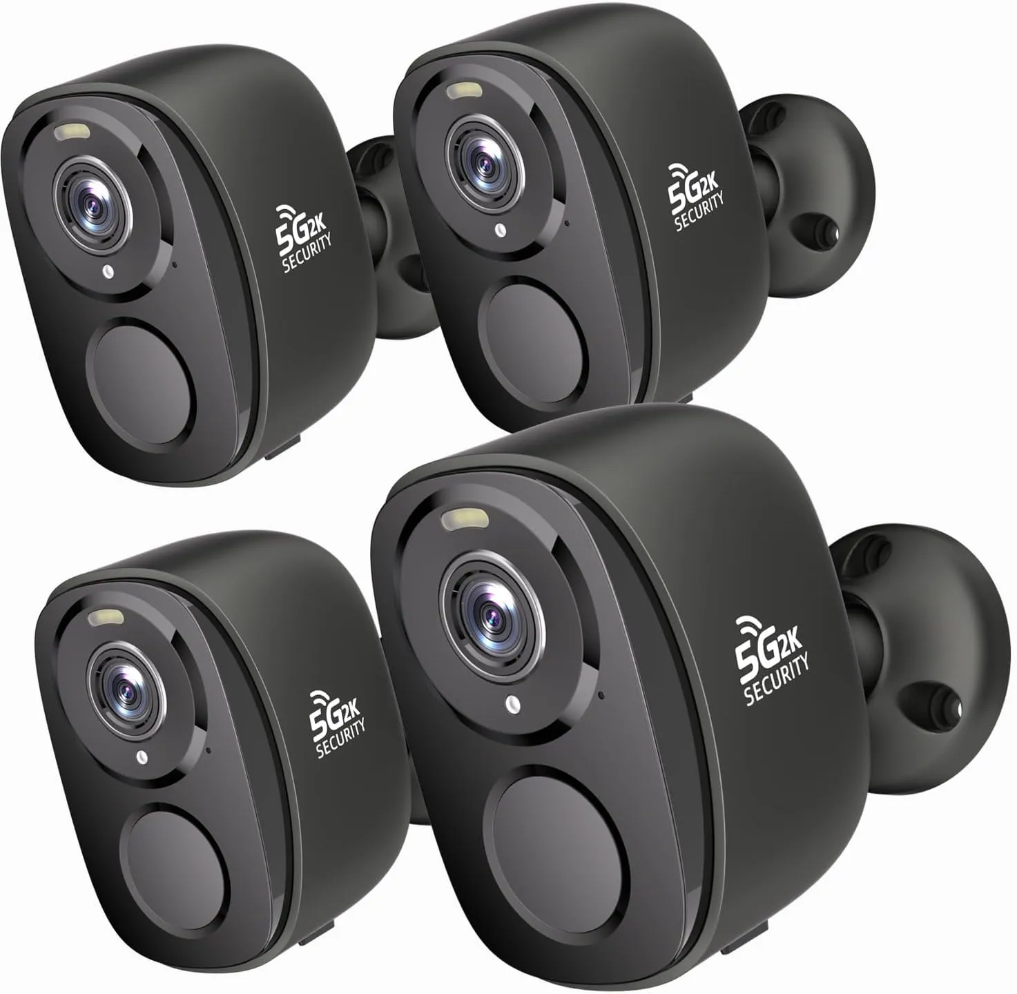 Security Cameras Wireless Outdoor, 2K Battery Powered Camera for Home Security with IP65, SD/ Free Cloud Storage, No Monthly Fee, AI Motion Detection, Color Night Vision, 2-Way Audio (BW4-G-4Pack)