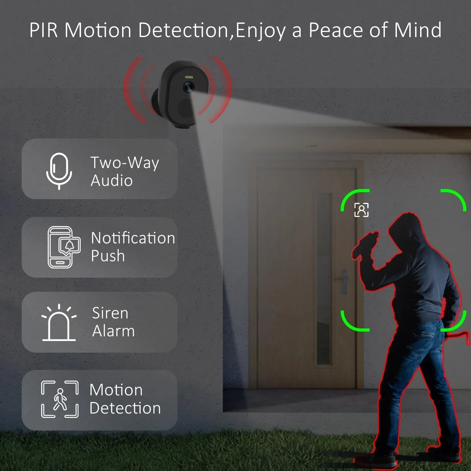 Security Cameras Wireless Outdoor, 2K/3MP QHD Home Security System 4-Cam Kit with 130-Wide View, Night Vision, Spotlight,IP65 Waterproof, Support Alexa,2.4GHz & 5GHz WiFi,Cloud/SD (C363-B-4PC)