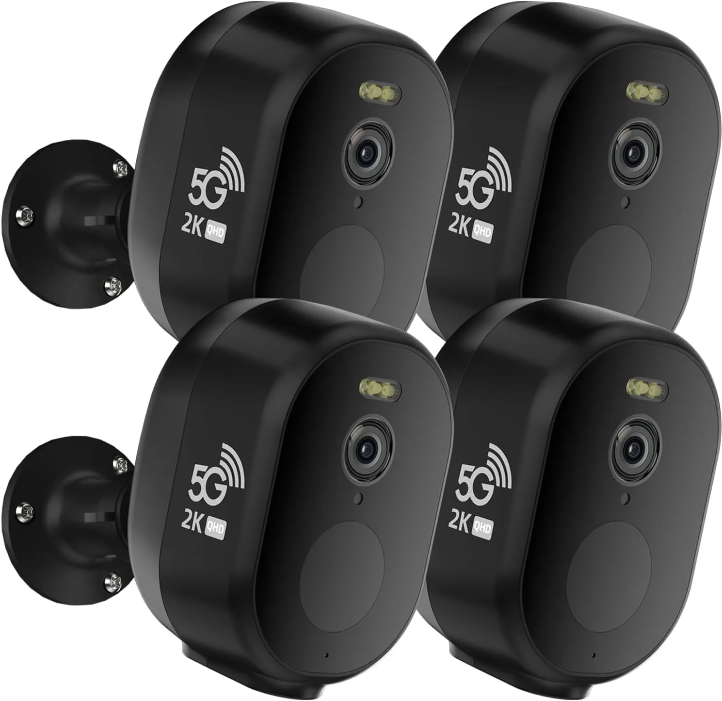 Security Cameras Wireless Outdoor, 2K/3MP QHD Home Security System 4-Cam Kit with 130-Wide View, Night Vision, Spotlight,IP65 Waterproof, Support Alexa,2.4GHz & 5GHz WiFi,Cloud/SD (C363-B-4PC)
