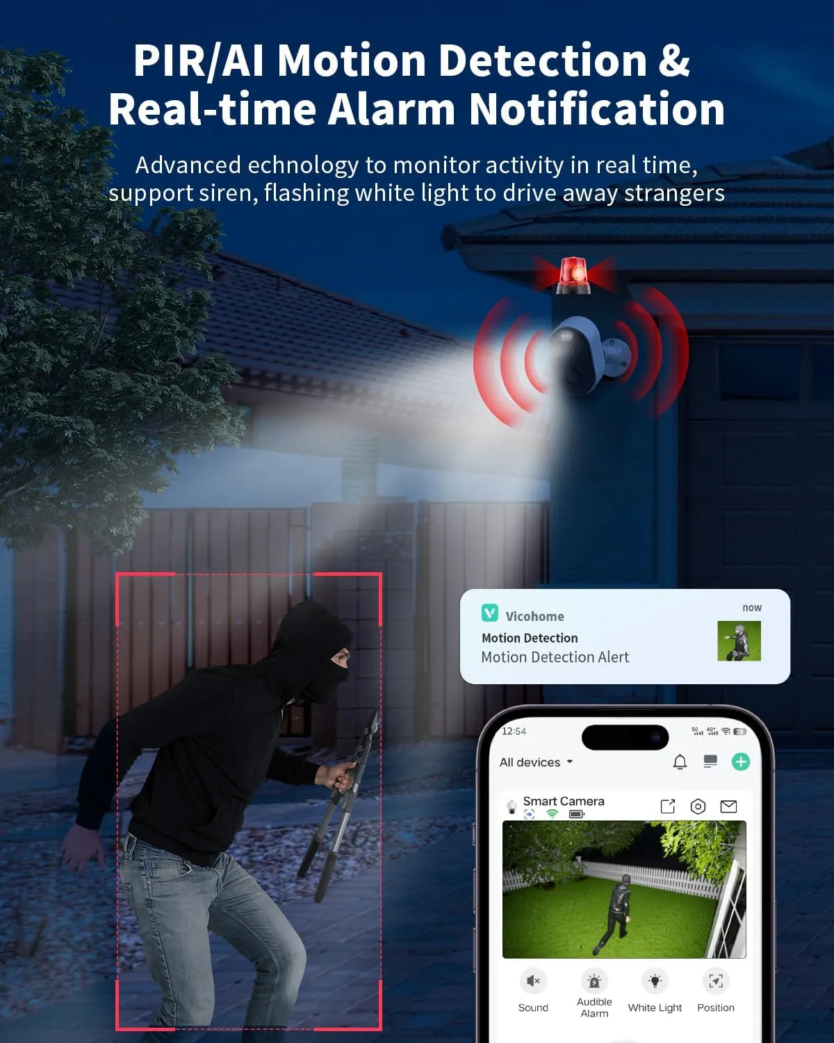 Security Cameras Wireless Outdoor, Battery Powered 2k Color Night Vision, AI Motion Detection, IP66 Weatherproof, 2-Way Talk, SD/Cloud Storage, 2.4Ghz WiFi Cameras for Home Security(2 Pack)