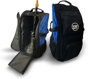 Shisha Hookah Large Storage Travel Bag Carry Case Backpack - 14 Compartments, Black & Blue, Travel Bag
