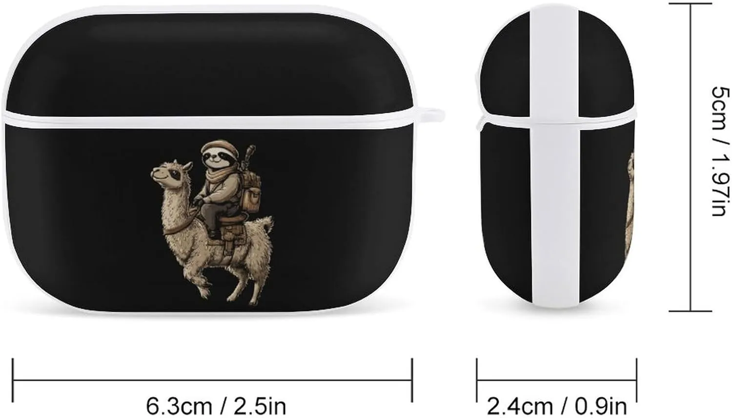 Sloth Riding Llama Best Friends Earbud Case Bluetooth Headphone Case Full Protective Case with Keychain Compatible with Airpods Pro White-Style