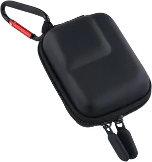 Small Carrying Case, PU Hard Shell Portable Travel Bag Waterproof Shockproof Lens Cover Protective Mini Storage Bag Case with Carabiner for Insta360 Ace Pro Camera Accessories (Black)