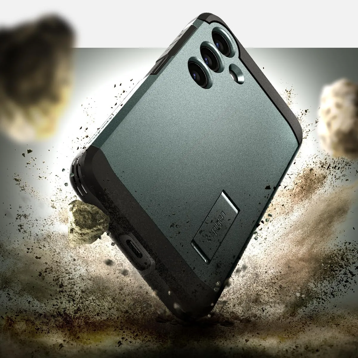 Spigen Tough Armor Designed for Galaxy S24 Plus Case (2024) [Kickstand] [Military-Grade Protection] - Abyss Green