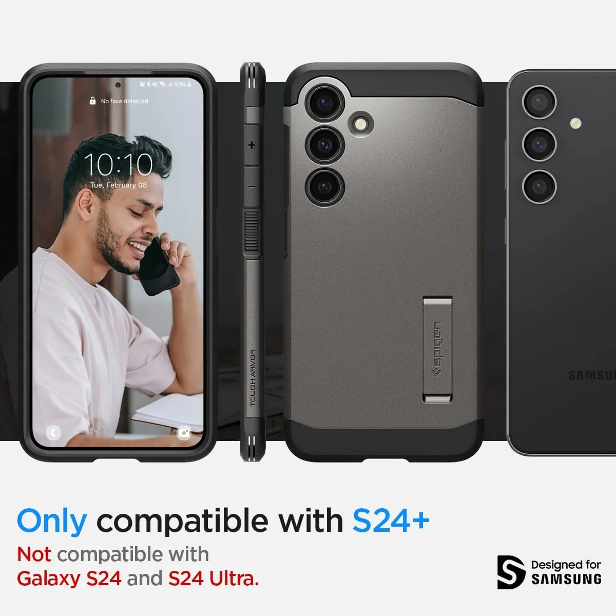Spigen Tough Armor Designed for Galaxy S24 Plus Case (2024) [Kickstand] [Military-Grade Protection] - Gunmetal