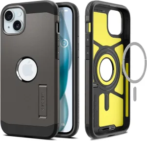 Spigen Tough Armor MagFit Designed for iPhone 15 Case (2023) [Kickstand] [Military-Grade Protection] Compatible with MagSafe - Gunmetal