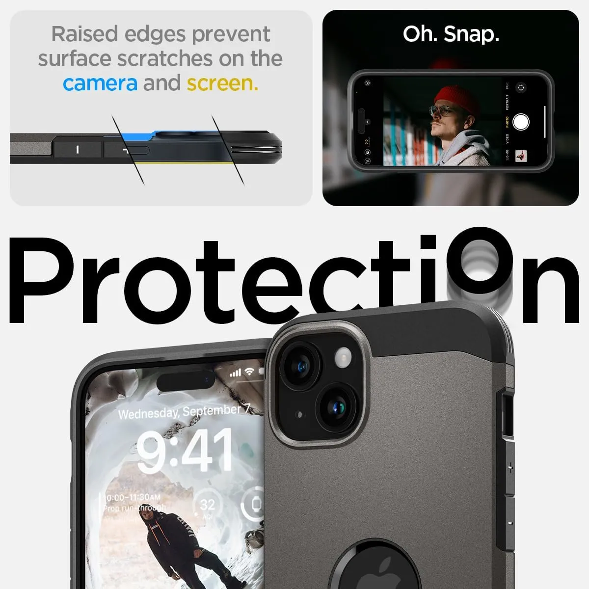 Spigen Tough Armor MagFit Designed for iPhone 15 Case (2023) [Kickstand] [Military-Grade Protection] Compatible with MagSafe - Gunmetal