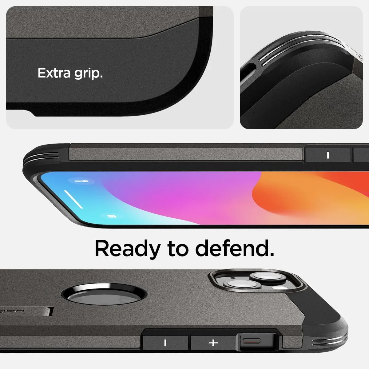 Spigen Tough Armor MagFit Designed for iPhone 15 Case (2023) [Kickstand] [Military-Grade Protection] Compatible with MagSafe - Gunmetal
