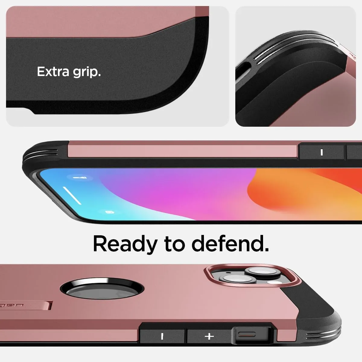 Spigen Tough Armor MagFit Designed for iPhone 15 Case (2023) [Kickstand] [Military-Grade Protection] Compatible with MagSafe - Rose Gold