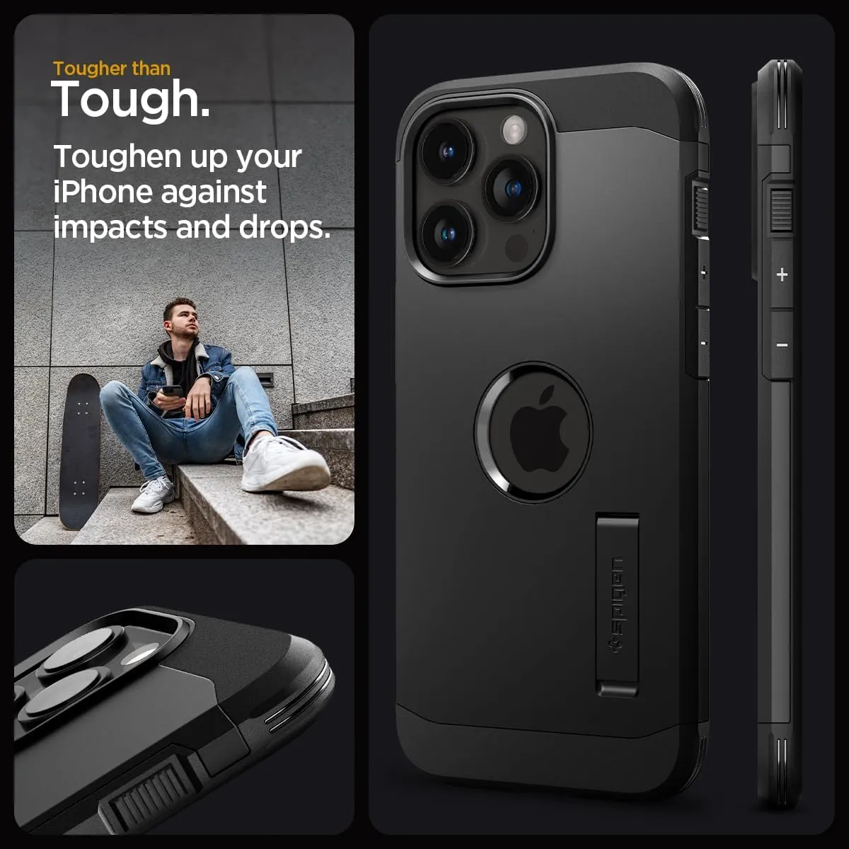 Spigen Tough Armor MagFit Designed for iPhone 15 Pro Max Case (2023) [Kickstand] [Military-Grade Protection] Compatible with MagSafe - Black