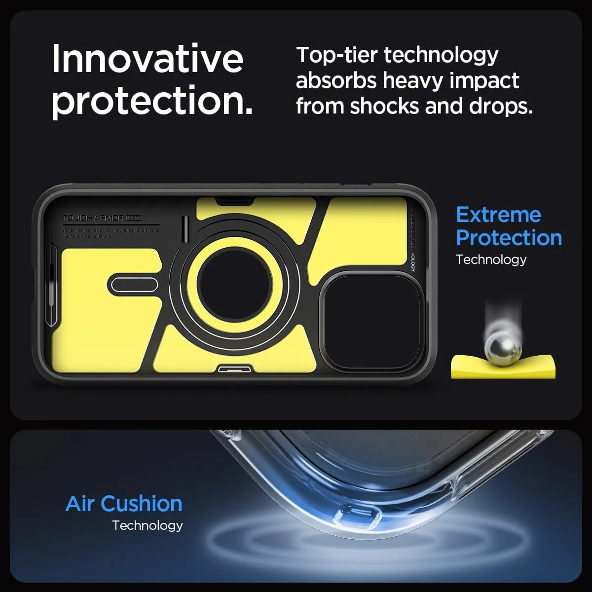 Spigen Tough Armor MagFit Designed for iPhone 15 Pro Max Case (2023) [Kickstand] [Military-Grade Protection] Compatible with MagSafe - Black