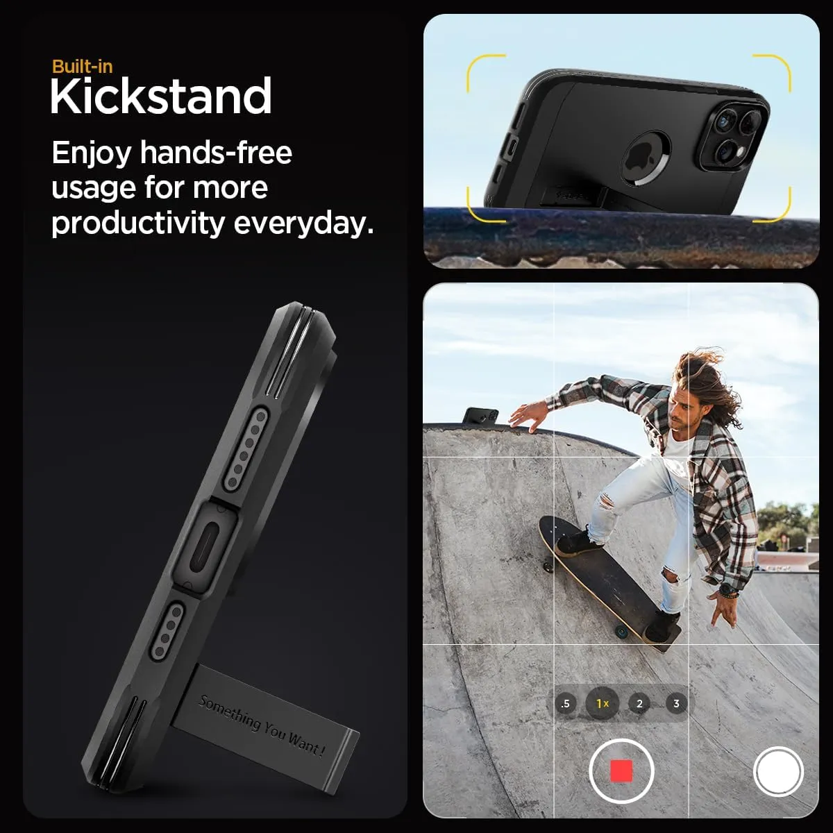 Spigen Tough Armor MagFit Designed for iPhone 15 Pro Max Case (2023) [Kickstand] [Military-Grade Protection] Compatible with MagSafe - Black