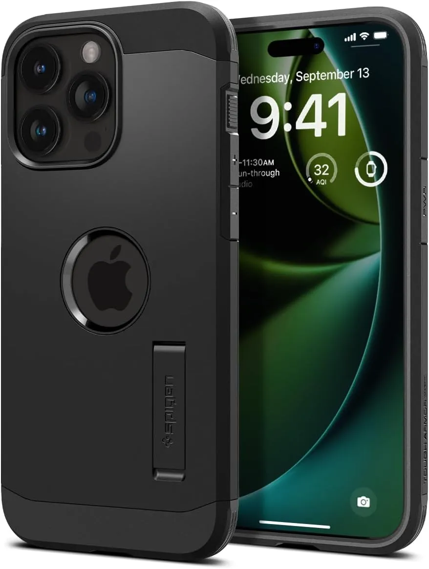Spigen Tough Armor MagFit Designed for iPhone 15 Pro Max Case (2023) [Kickstand] [Military-Grade Protection] Compatible with MagSafe - Black