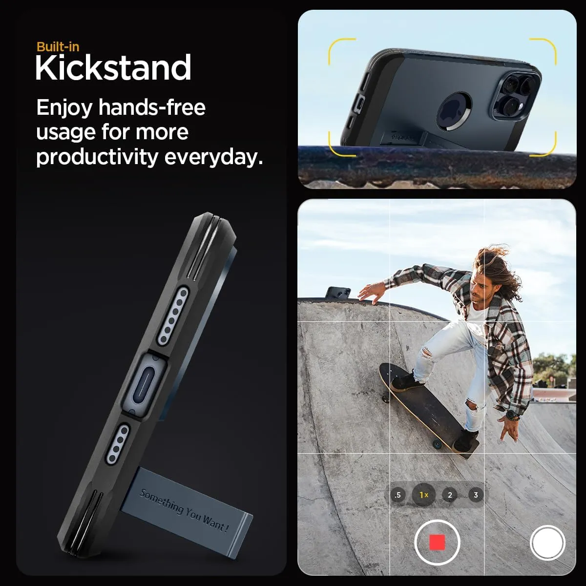 Spigen Tough Armor MagFit Designed for iPhone 15 Pro Max Case (2023) [Kickstand] [Military-Grade Protection] Compatible with MagSafe - Metal Slate