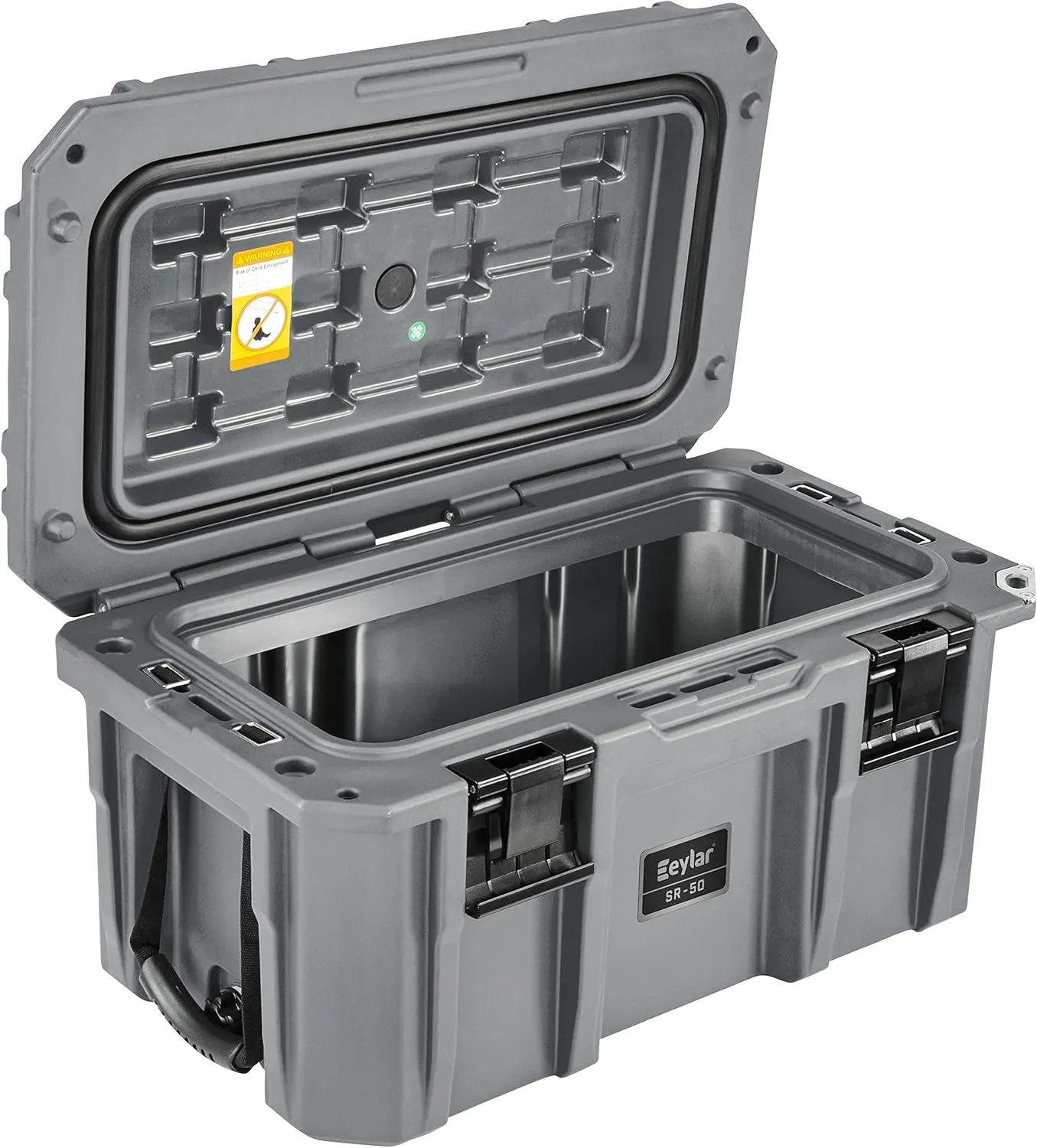 SR-50 Crossover Overland Cargo Case, Equipment Hard Case, Roto Molded, Stackable with Pad-Lock Hasp, Strap Mountable, TSA Standard, IPX4 Rated, 50 Liters (Gray)