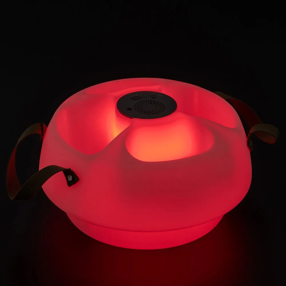 SUNJOY Floating Drink Holder with Ip66 Waterproof Bluetooth Speaker, Portable Bluetooth 5.0 Pool Speaker with  RGB Light and Remote Controller