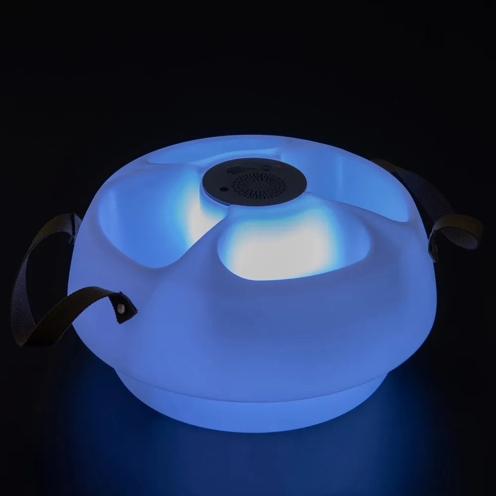SUNJOY Floating Drink Holder with Ip66 Waterproof Bluetooth Speaker, Portable Bluetooth 5.0 Pool Speaker with  RGB Light and Remote Controller