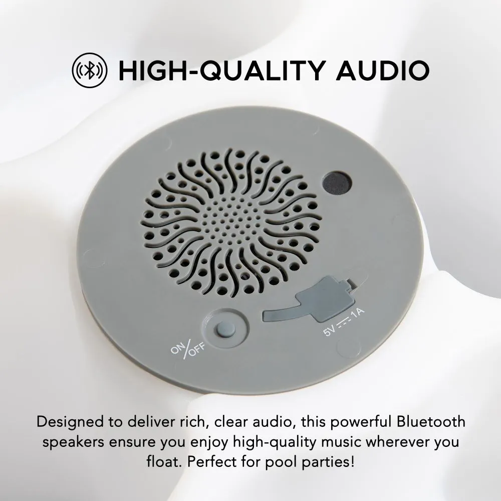 SUNJOY Floating Drink Holder with Ip66 Waterproof Bluetooth Speaker, Portable Bluetooth 5.0 Pool Speaker with  RGB Light and Remote Controller