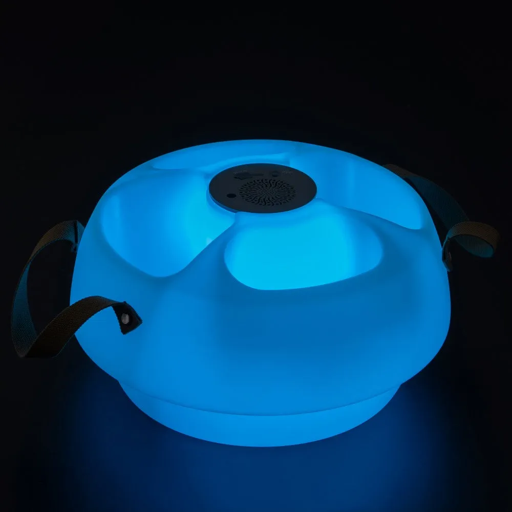 SUNJOY Floating Drink Holder with Ip66 Waterproof Bluetooth Speaker, Portable Bluetooth 5.0 Pool Speaker with  RGB Light and Remote Controller