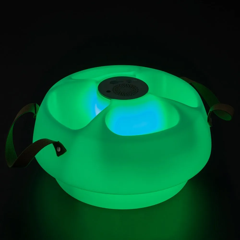 SUNJOY Floating Drink Holder with Ip66 Waterproof Bluetooth Speaker, Portable Bluetooth 5.0 Pool Speaker with  RGB Light and Remote Controller