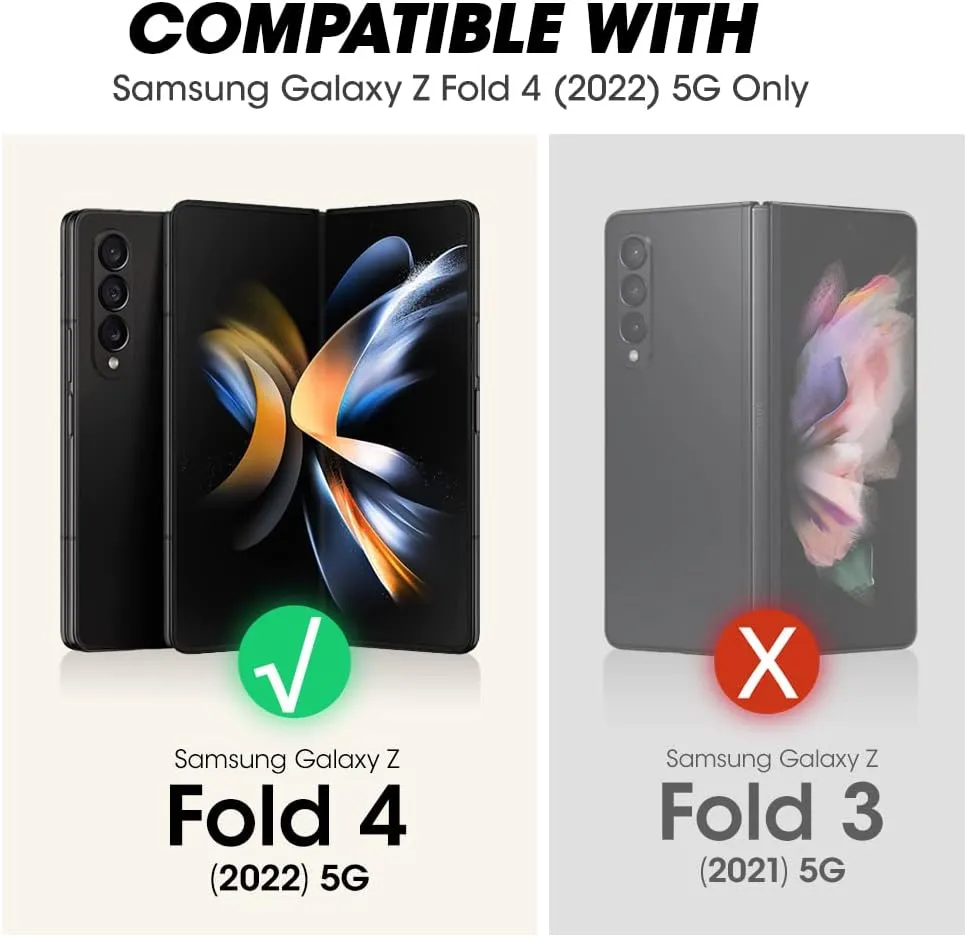 SUPCASE for Galaxy Z Fold 4 Case with Stand & Belt-Clip (Unicorn Beetle), [Built-in Screen Protector] [Military-Grade Drop Protection] Heavy Duty Protective Phone Case for Samsung Fold 4, Black