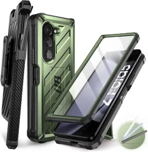 SUPCASE for Galaxy Z Fold 5 Case (Unicorn Beetle), [Belt Clip with S Pen Holder] [Built-in Screen Protector & Stand] Heavy Duty Shockproof Protective Rugged Phone Case for Samsung Fold 5, Guldan