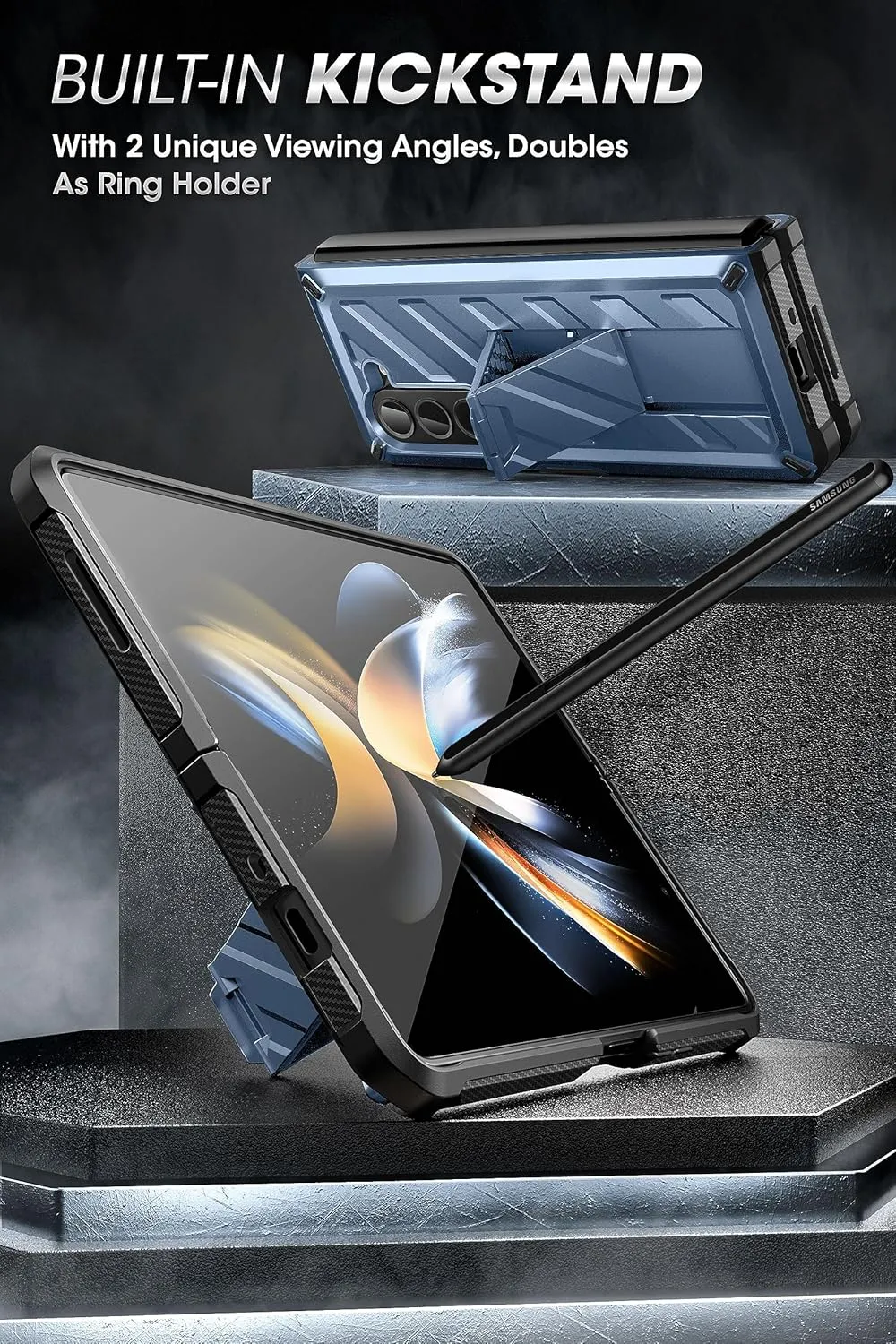 SUPCASE for Galaxy Z Fold 5 Case (Unicorn Beetle), [Belt Clip with S Pen Holder] [Built-in Screen Protector & Stand] Heavy Duty Shockproof Protective Rugged Phone Case for Samsung Fold 5, Tilt