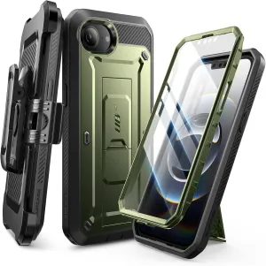 SUPCASE for iPhone 16e Case with Screen Protector (Unicorn Beetle Pro), [Built-in Stand & Belt-Clip] [Military-Grade Protection] Full Body Phone Case for iPhone 16e 6.1'' 2025, Guldan