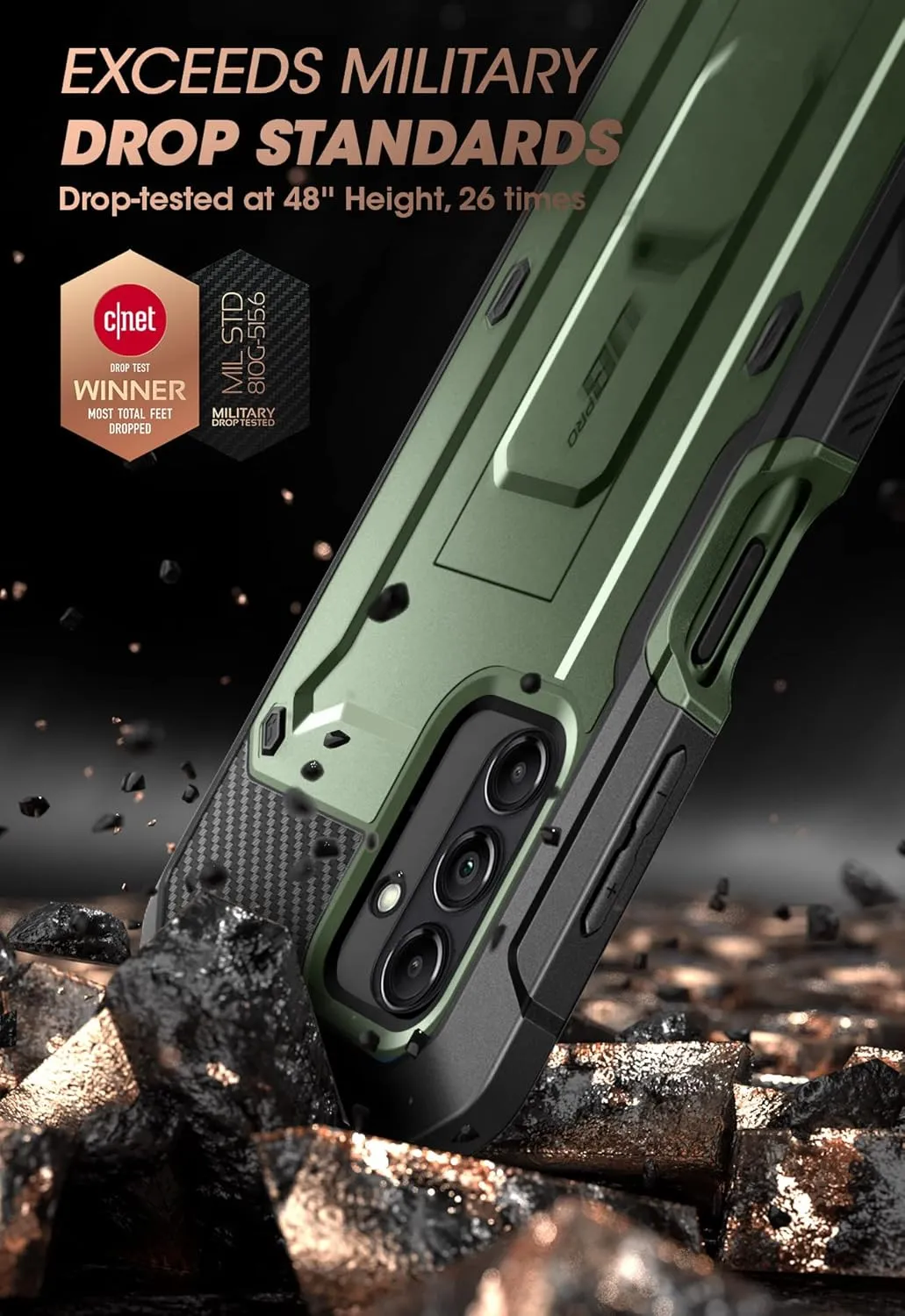 SUPCASE for Samsung Galaxy A14 5G Case with Screen Protector (Unicorn Beetle Pro), [Built-in Stand & Belt-Clip] Heavy Duty Full-Body Rugged Kickstand Protective Phone Case for Samsung A14 5G,Guldan