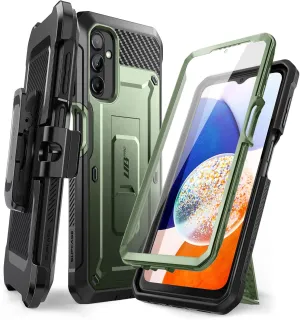 SUPCASE for Samsung Galaxy A14 5G Case with Screen Protector (Unicorn Beetle Pro), [Built-in Stand & Belt-Clip] Heavy Duty Full-Body Rugged Kickstand Protective Phone Case for Samsung A14 5G,Guldan