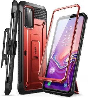SUPCASE for Samsung Galaxy S20 FE 5G Case with Screen Protector (Unicorn Beetle Pro), [Built-in Stand & Belt-Clip] Heavy Duty Full-Body Rugged Protective Phone Case for Samsung S20 FE 5G, Red