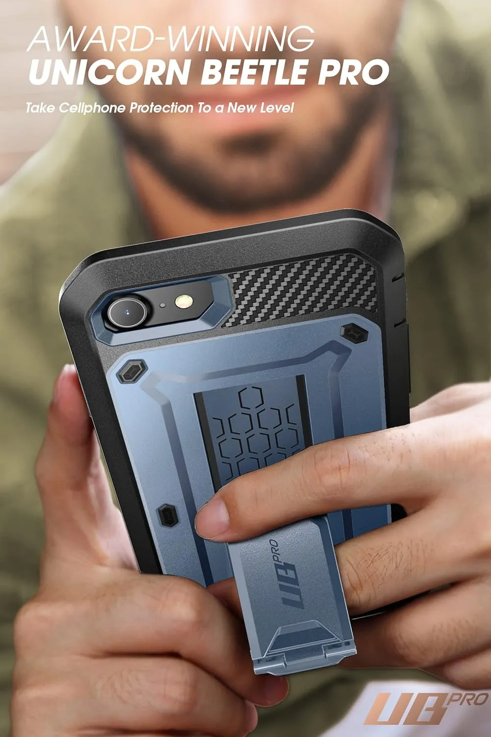 SUPCASE Unicorn Beetle Pro for iPhone SE 2022/iPhone SE 2020/iPhone 8/iPhone 7, Built-in Screen Protector (Cerulean)