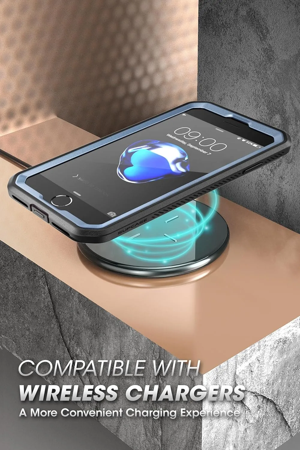 SUPCASE Unicorn Beetle Pro for iPhone SE 2022/iPhone SE 2020/iPhone 8/iPhone 7, Built-in Screen Protector (Cerulean)