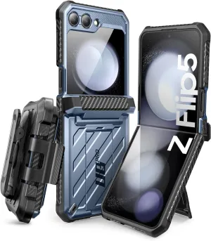 SUPCASE [Unicorn Beetle Pro Series Case Designed for Samsung Galaxy Z Flip 5 5G (2023 Release), [Hinge Protection] Dual Layer Rugged Protective Case with Holster & Kickstand - Tilt
