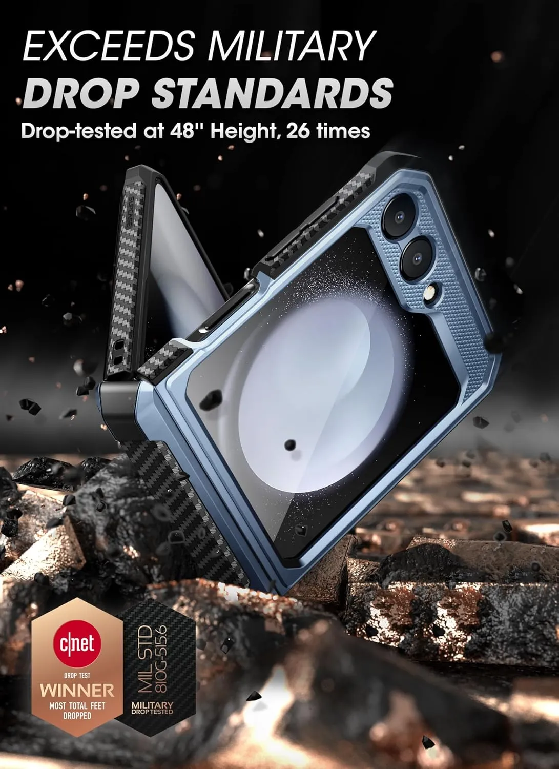 SUPCASE [Unicorn Beetle Pro Series Case Designed for Samsung Galaxy Z Flip 5 5G (2023 Release), [Hinge Protection] Dual Layer Rugged Protective Case with Holster & Kickstand - Tilt