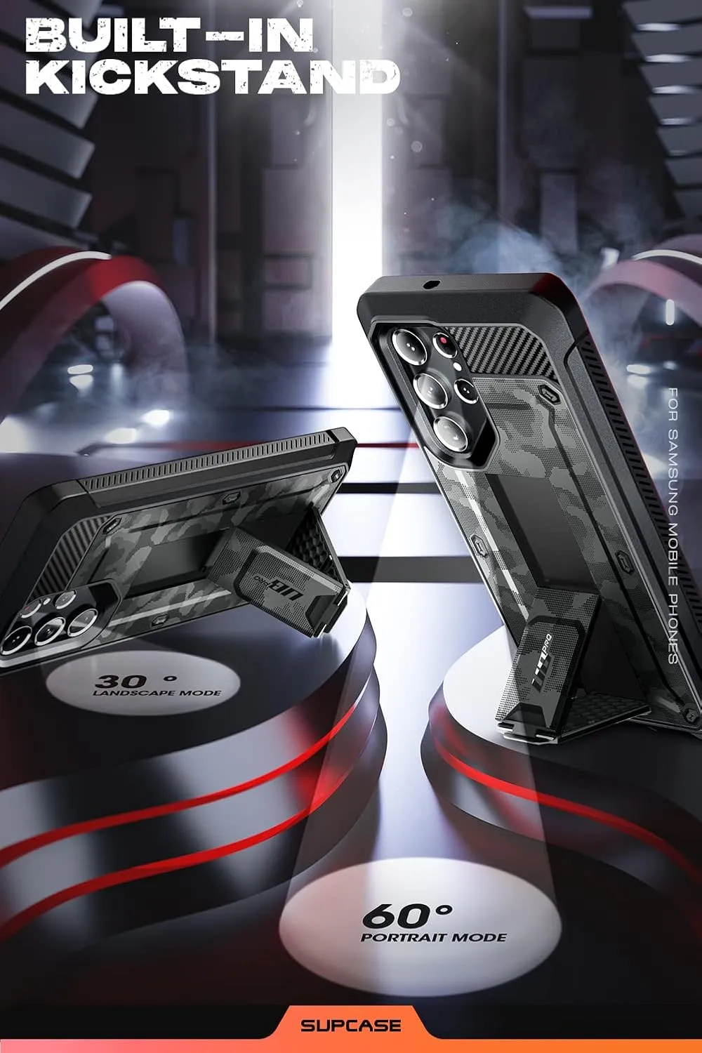 SUPCASE Unicorn Beetle Pro Series Case for Samsung Galaxy S22 Ultra 5g (2022 Release), Dual Layer Rugged Holster & Kickstand Case Without Screen Protector (CamoGray)