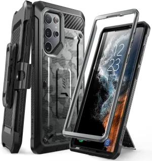 SUPCASE Unicorn Beetle Pro Series Case for Samsung Galaxy S22 Ultra 5g (2022 Release), Dual Layer Rugged Holster & Kickstand Case Without Screen Protector (CamoGray)