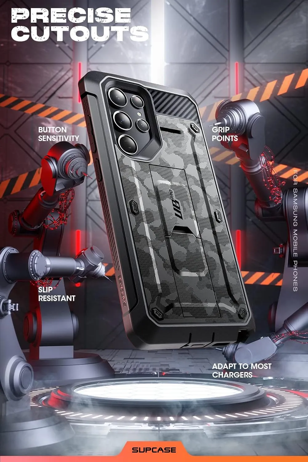 SUPCASE Unicorn Beetle Pro Series Case for Samsung Galaxy S22 Ultra 5g (2022 Release), Dual Layer Rugged Holster & Kickstand Case Without Screen Protector (CamoGray)