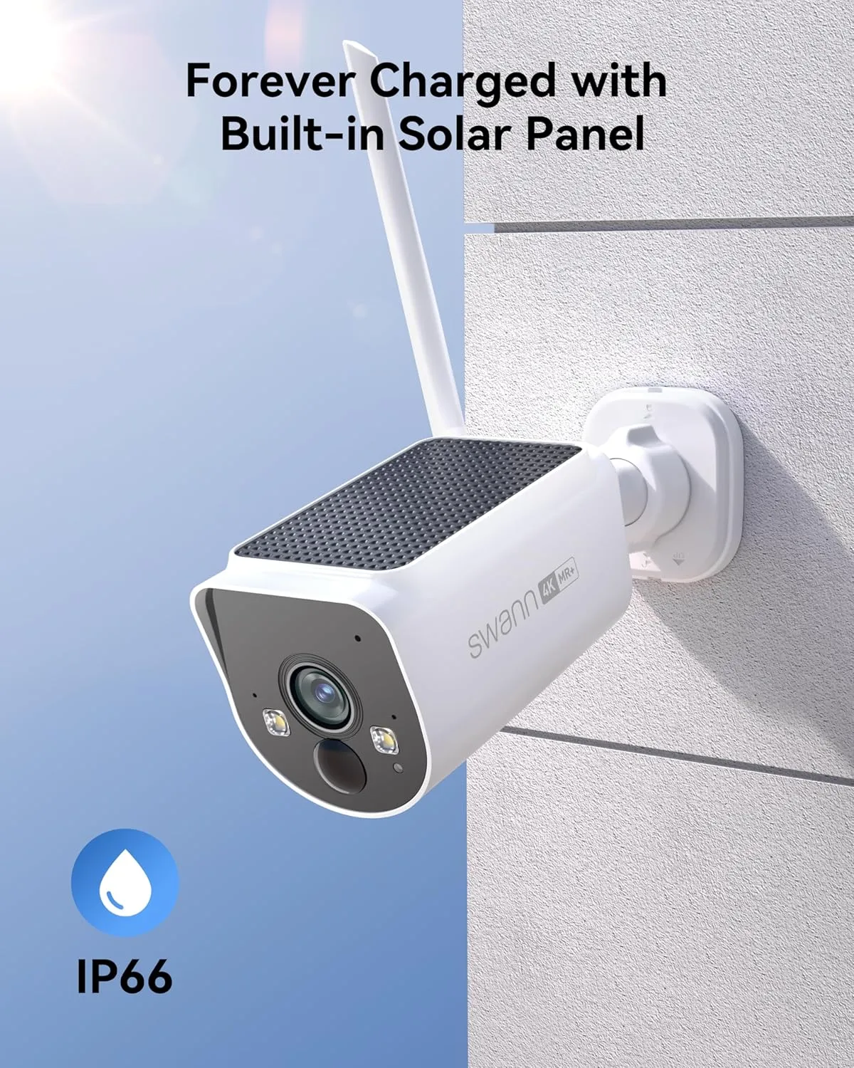 Swann MaxRanger4K Wireless NVR Security System 4-Cam Kit, 4K Camera Forever Charged Solar Panel, Longest Wi-Fi Cameras Outdoor, Color Night Vision, True Detect, No Monthly Fee, Local Storage, MR4KSD4