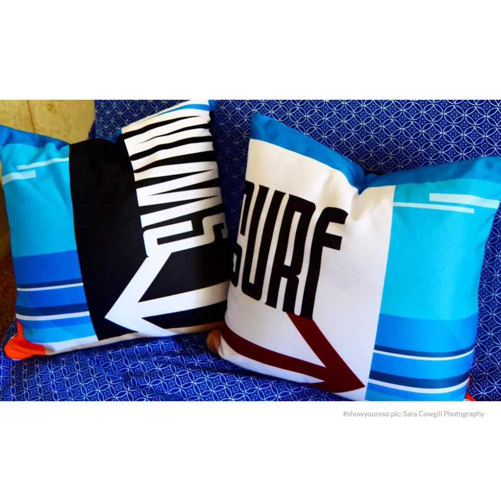 Swim or Surf Indoor or Outdoor Pillow