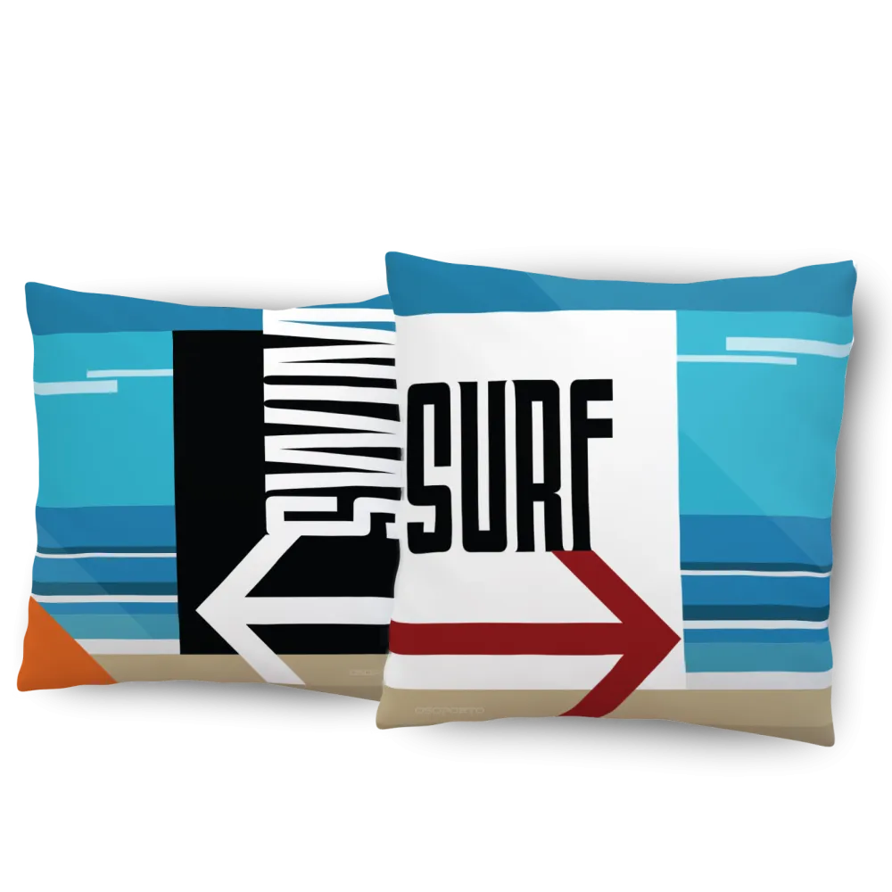 Swim or Surf Indoor or Outdoor Pillow