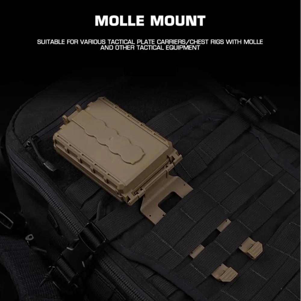 Tactical Modular Battery Storage Organizer, MOLLE Military Hunting Vest Carry 18650/AAA/CR123A/18350 Battery Box Holder Case