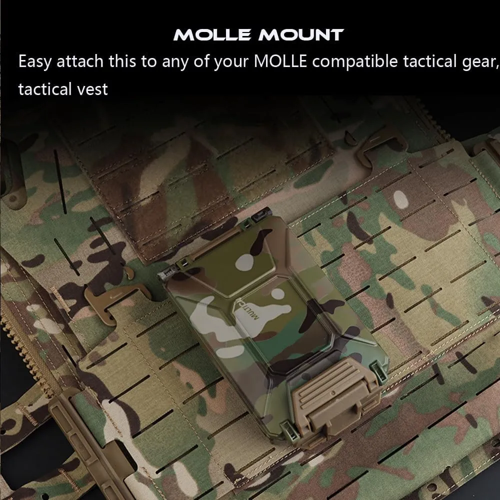Tactical Modular Battery Storage Organizer, MOLLE Military Hunting Vest Carry 18650/AAA/CR123A/18350 Battery Box Holder Case