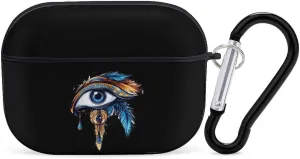 The Eye of Horus Earbud Case Bluetooth Headphone Case Full Protective Case with Keychain Compatible with Airpods Pro Black-Style