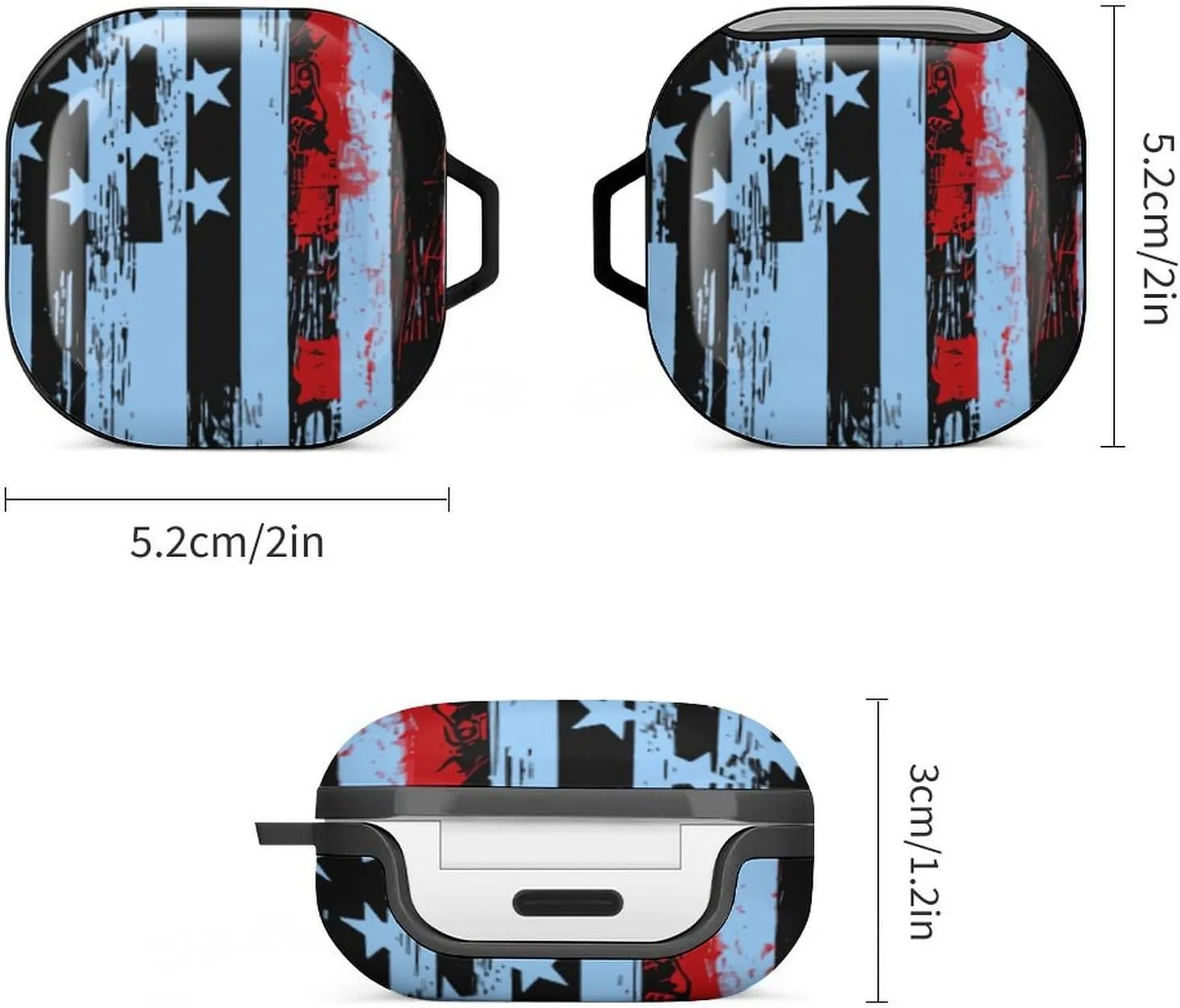 Thin Red Line Firefighter American Flag Earbud Case PC Hard Shockproof Headphone Case Earphone Case Compatible with Samsung Galaxy Buds Live Black-Style