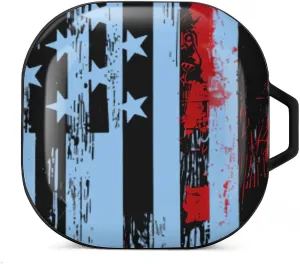 Thin Red Line Firefighter American Flag Earbud Case PC Hard Shockproof Headphone Case Earphone Case Compatible with Samsung Galaxy Buds Live Black-Style